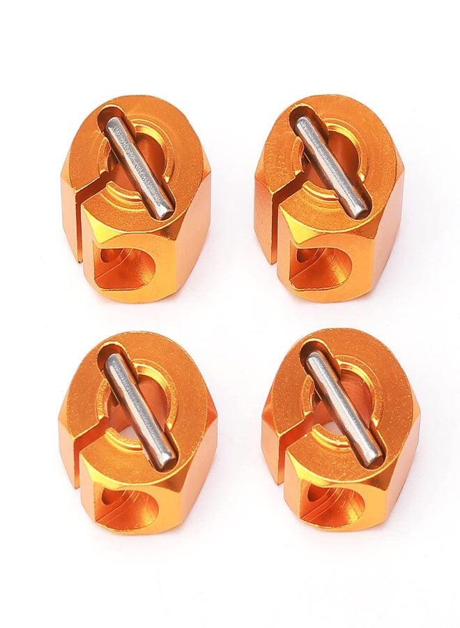 Rchobbytop 5mm & 7mm Thickness Aluminum 12mm Hex Wheel Hub Adapters with Screws Pins for 1/10 RC Cars Buggy Truck Crawler HSP Traxxas Redcat Arrma Tamiya etc, Gold - Image 3